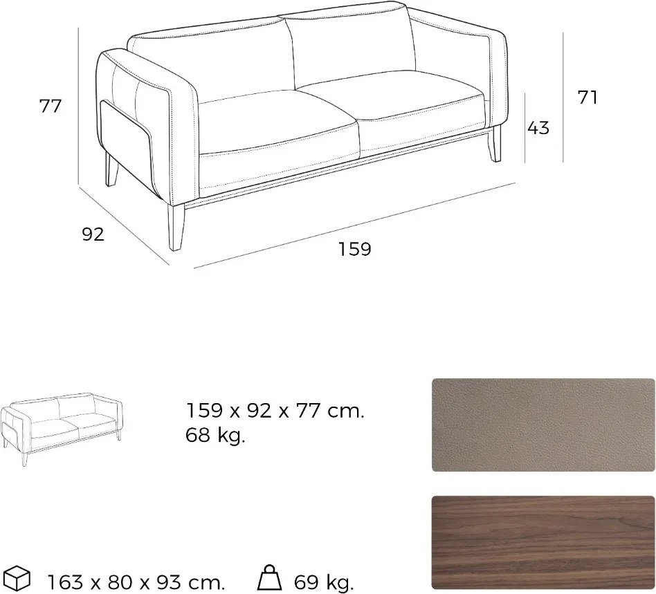 Canapea 2 locuri eleganta, design LUX Arawan AC-5353-2P