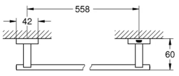 Suport prosop baie crom 60 cm Grohe Essentials Cube