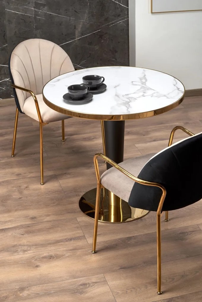 Set masa rotunda Morata + 2 scaune K500 bej