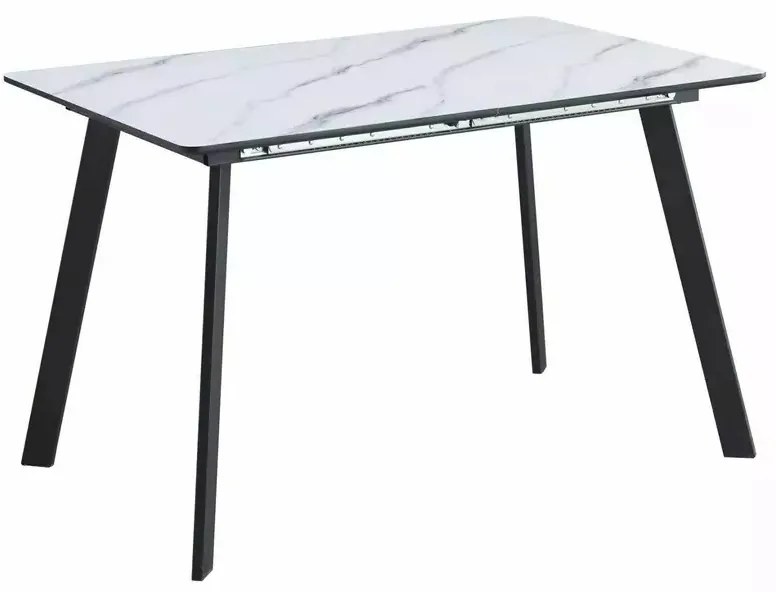 Masa extensibila Bari marmura alba/negru L120-160 cm
