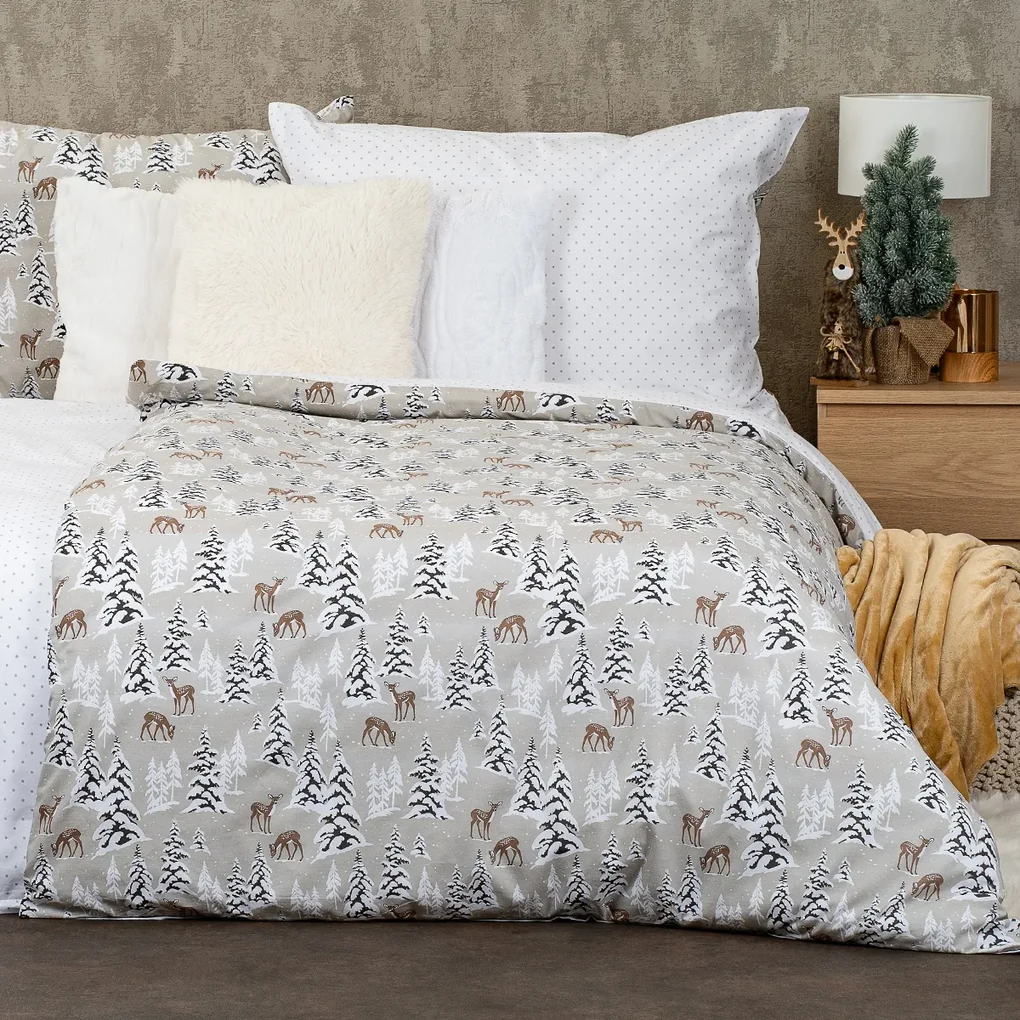 Lenjerie de pat din bumbac 4Home Christmas forest , 140 x 220 cm, 70 x 90 cm, 140 x 220 cm, 70 x 90 cm
