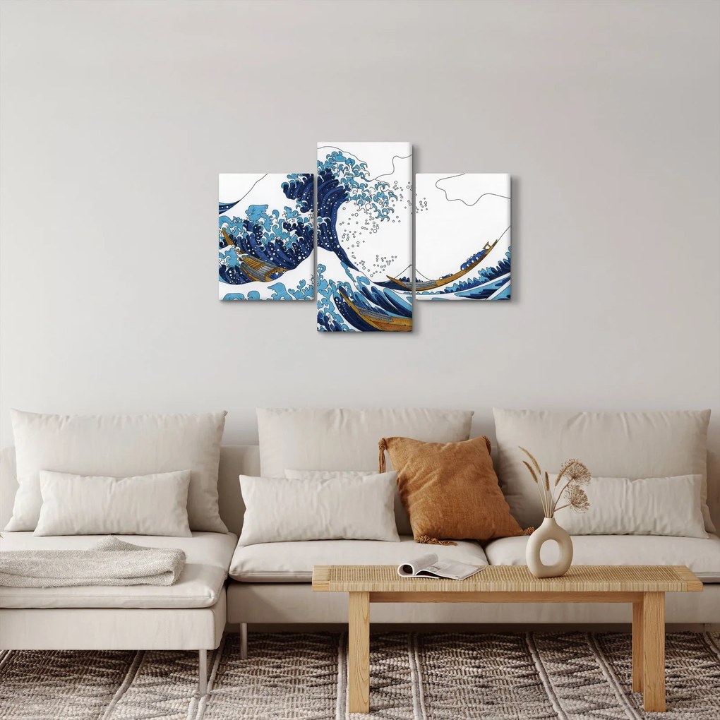 Tablou - Desen japonez, valuri (90x60 cm)