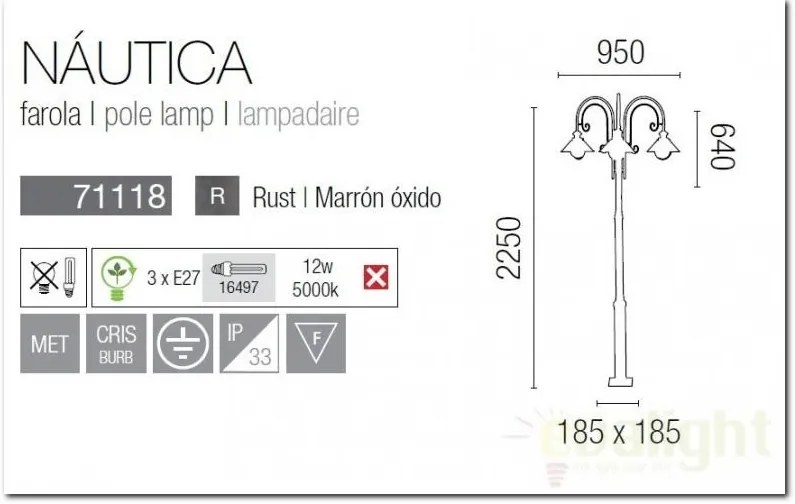 Stalp exterior inaltime 225cm Nautica 71118