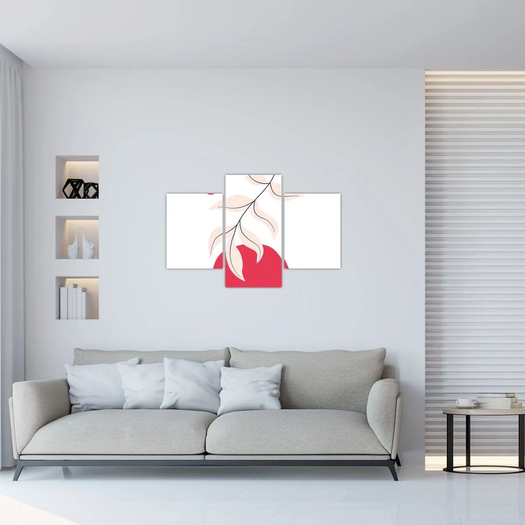 Tablou - Abstracție florală roz N⁰2 (90x60 cm)