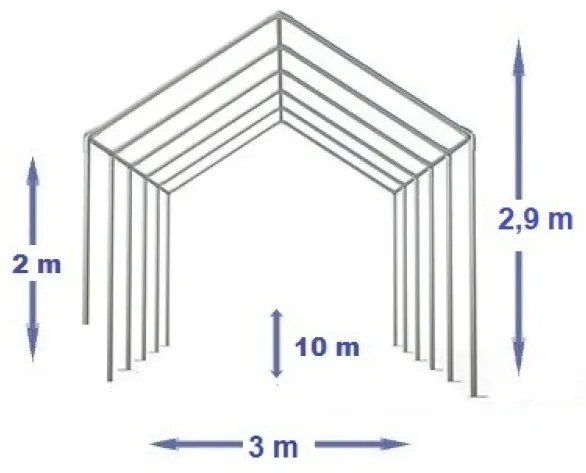 Cort evenimente, 3x10 M, Cort PE, Alb,