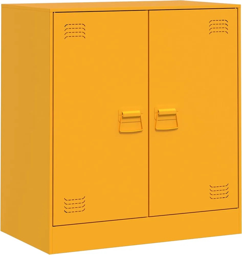 vidaXL Noptieră, galben muștar, 67x39x73 cm oțel