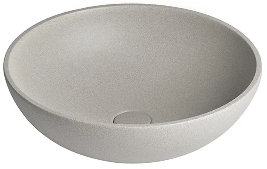 Chiuvetă gri deschis rotundă din beton ø 44 cm Turf – Sapho