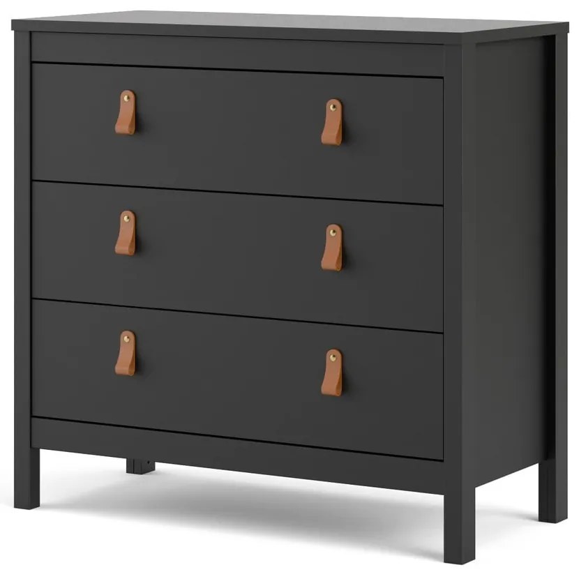 Comodă neagră joasă 82x80 cm Madrid – Tvilum