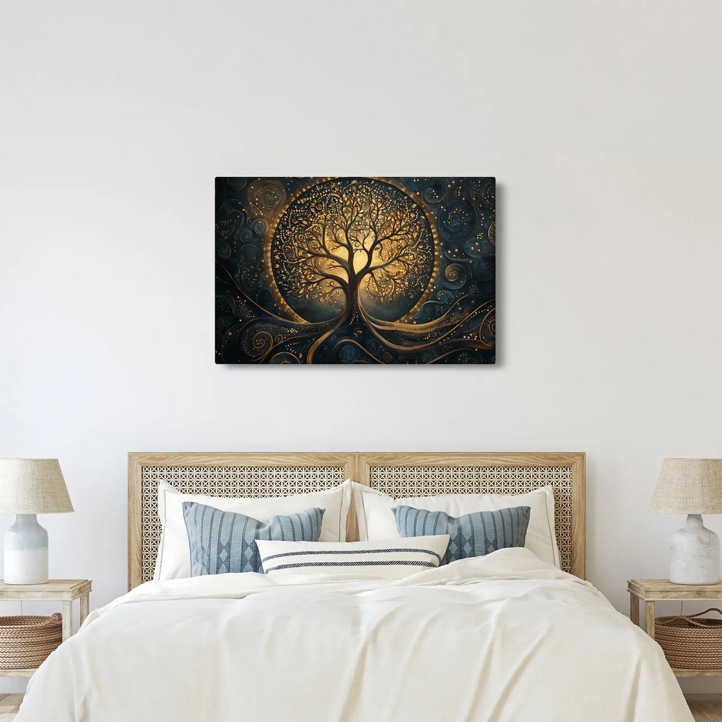 Tablou – Arbore cu aură aurie (90x60 cm)