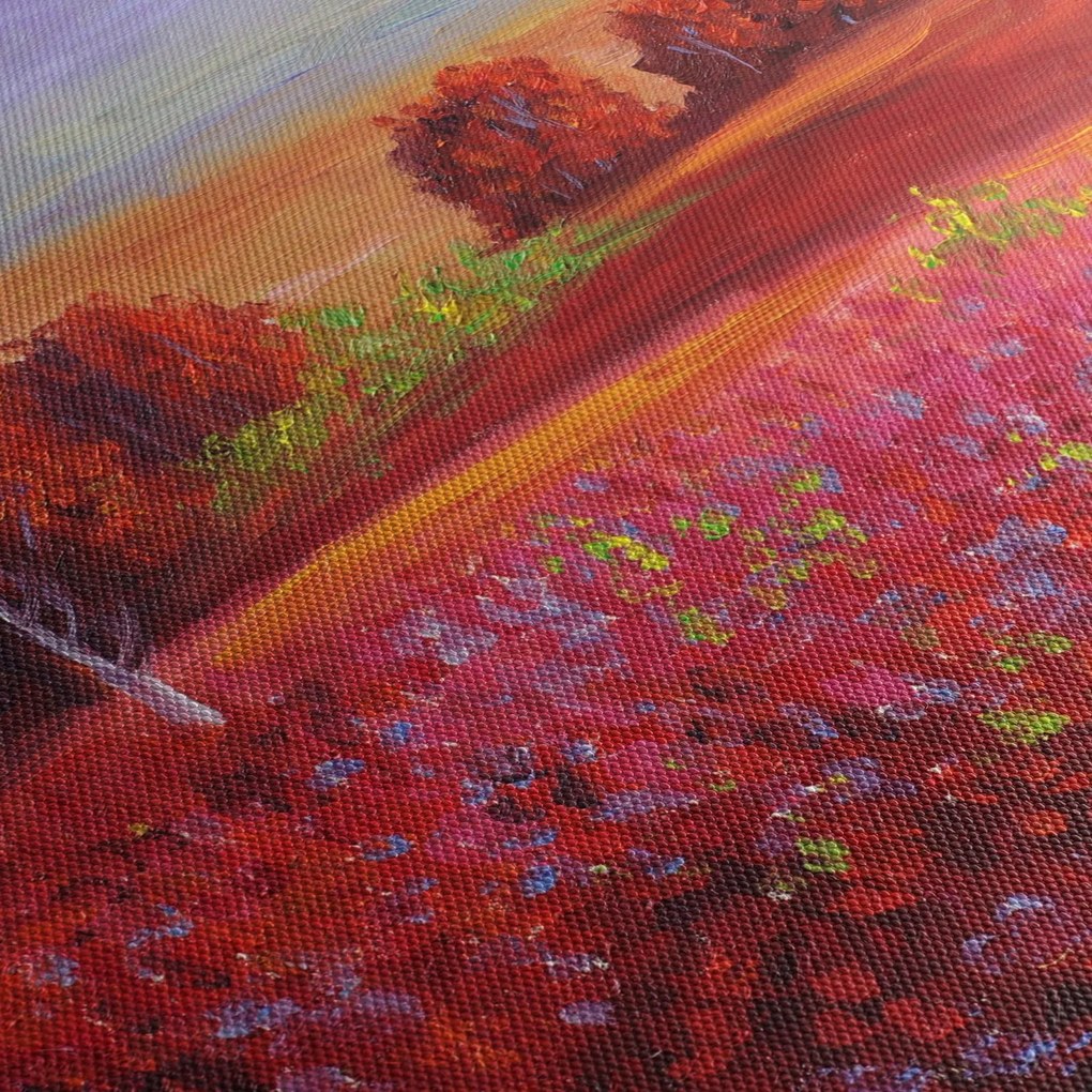 Tablou - Peisaj roșu (120x50 cm)