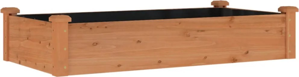 vidaXL Strat grădină înălțat cu căptușeală maro 120x60x25 cm lemn brad