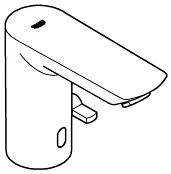 Baterie electronică cu senzor pentru lavoar GROHE BAU COSMOPOLITAN E, 123 mm, crom — 36453000