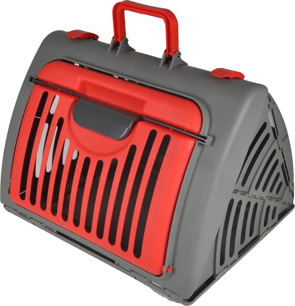 Cușcă de transport pentru pisici și câini, pliabilă, plastic, 46 x 35 x 33 cm