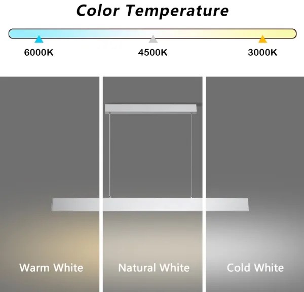 Lustră LED dimabilă pe cablu Brilagi SLIMLINE LED/40W/230V 3000-6000K argintiu + telecomandă