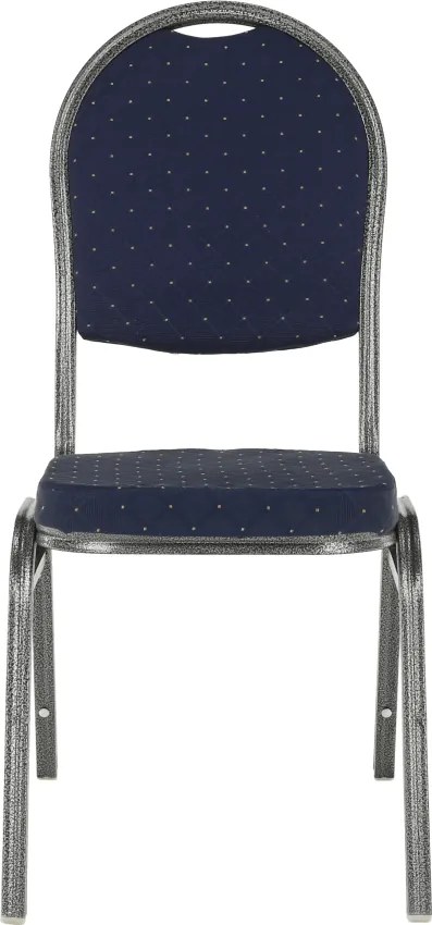 Scaun, stivuibil, textil albastru închis/gri cadru, JEFF 2 NEW