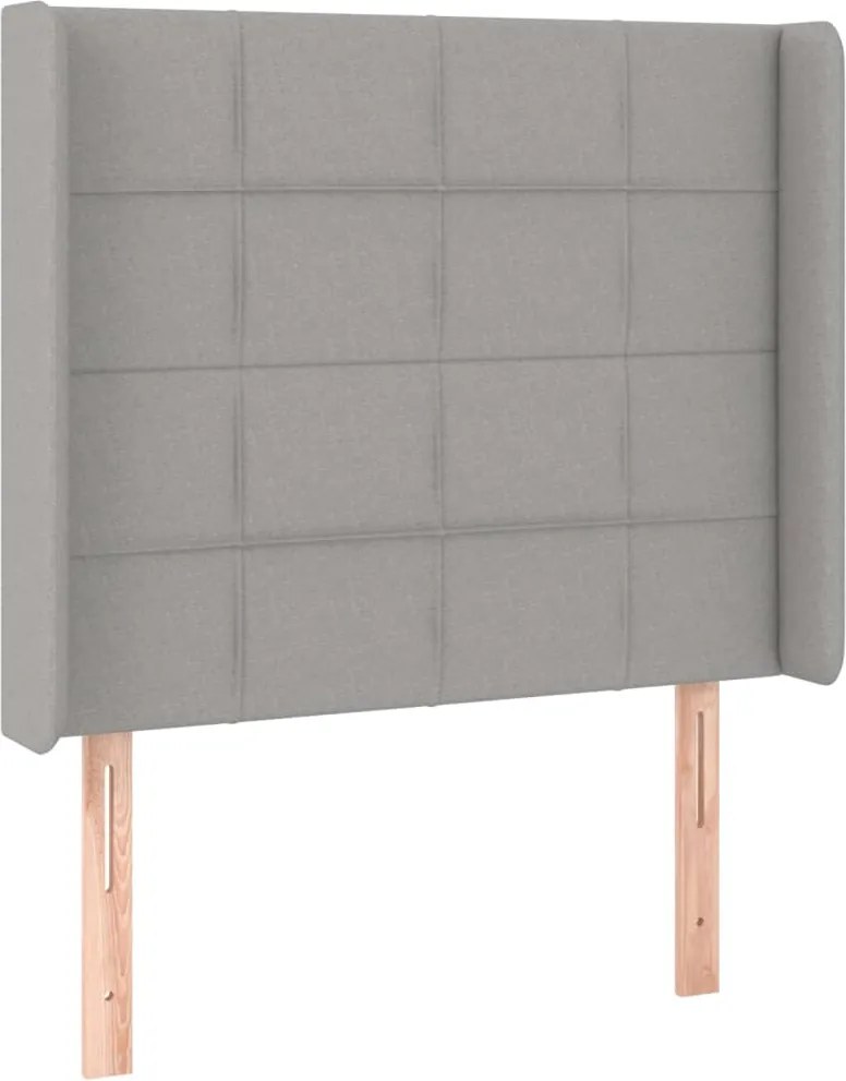 vidaXL Tăblie de pat cu aripioare gri deschis 83x16x118/128 cm textil