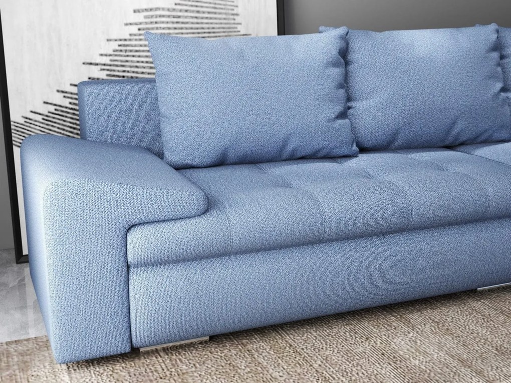 Colțar extensibil dumonde cu ladă de depozitare si sezut confortabil din spuma high-density, Leonardo Enjoy Albastru 260x185 cm II