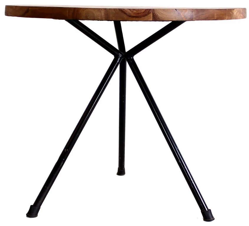 Masuta de cafea rotunda din salcam Panama 60x60x50 cm maro