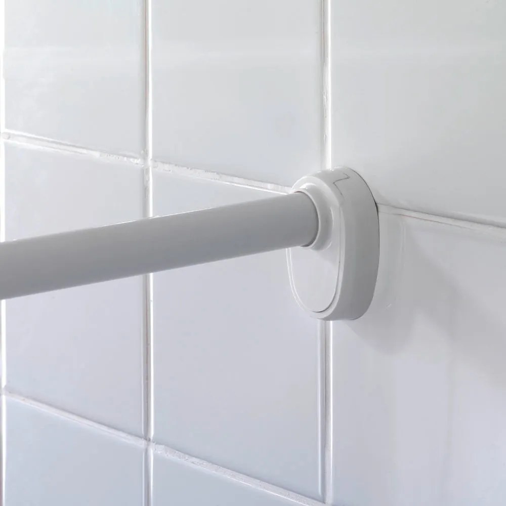 Suport curbat pentru perdea duș Wenko, argintiu