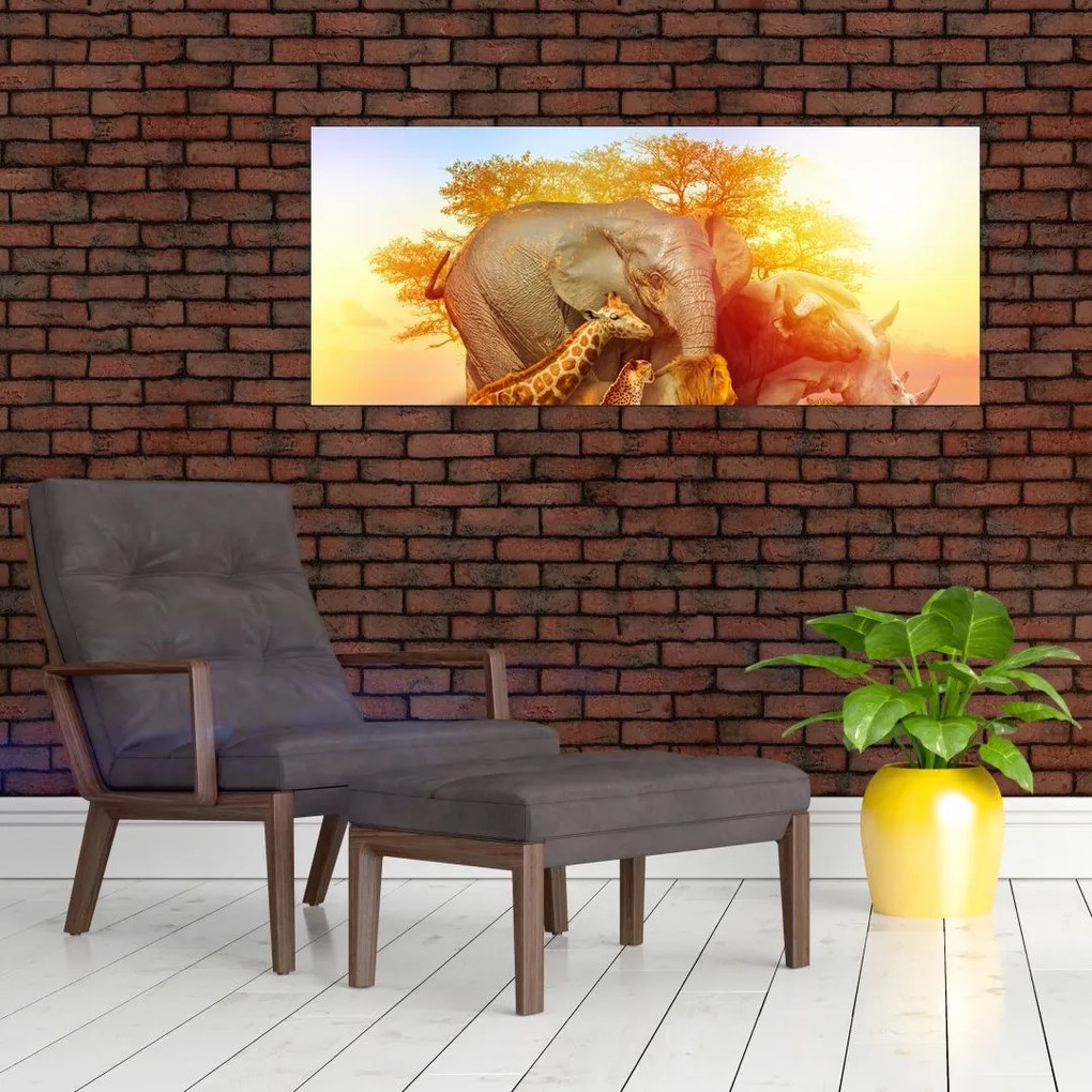 Tablou - Animale africane (120x50 cm)