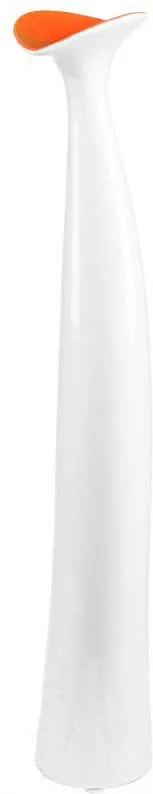 Vază decorativă Alycia, 61x12x10 cm, ceramica , alb/ portocaliu