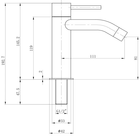 Sapho - Baterie pentru lavoar SMALL, 14,5 cm, crom lucios