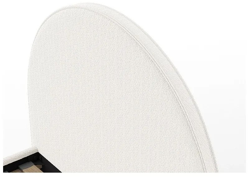 Pat alb tapițat cu spațiu de depozitare cu somieră 90x200 cm Moon – Vipack