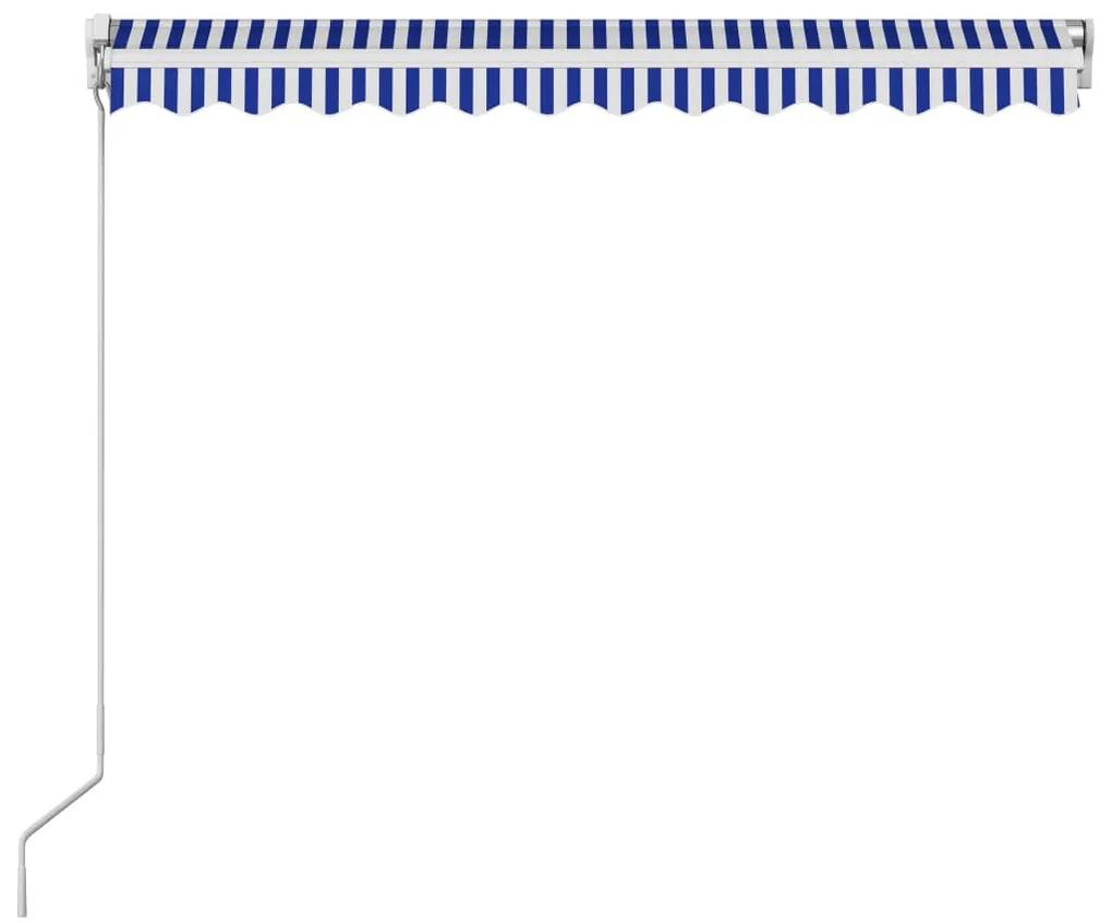 Copertina retractabila manual, albastru si alb, 350 x 250 cm Albastru si alb, 350 x 250 cm