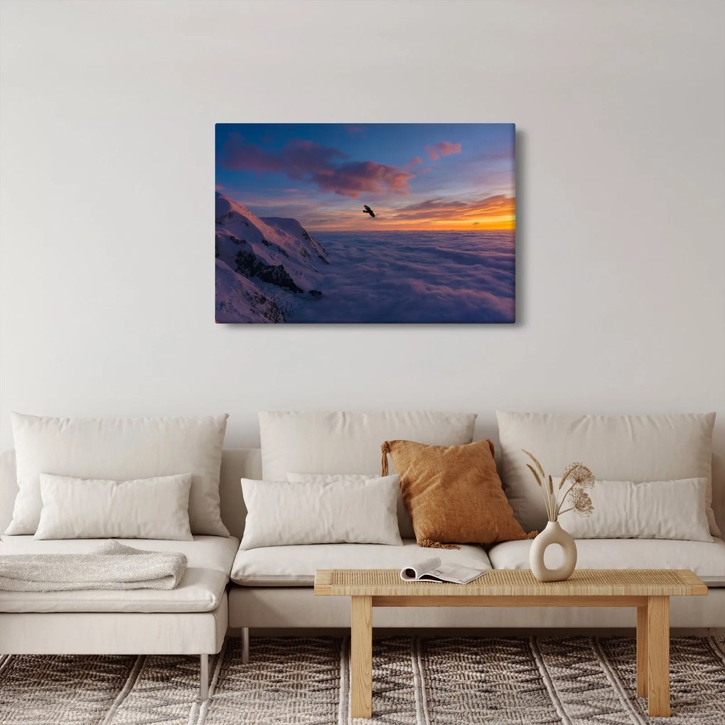 Tablou în apus de soare, Mont Blanc (90x60 cm)