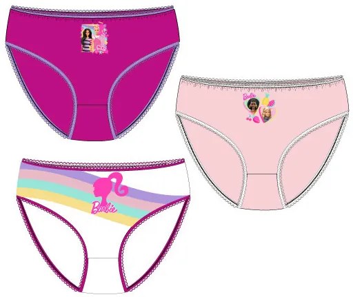 Barbie lenjerie pentru copii, chiloți 3 bucăți/pachet 6/8 ani
