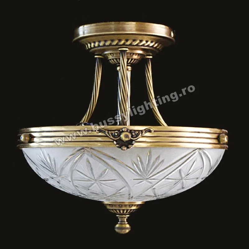 Lustra Dakar cu Diam 33 cm, Desing Clasic, Finisaj Bronz Antic - Bussy Lighting 3087-52-01K