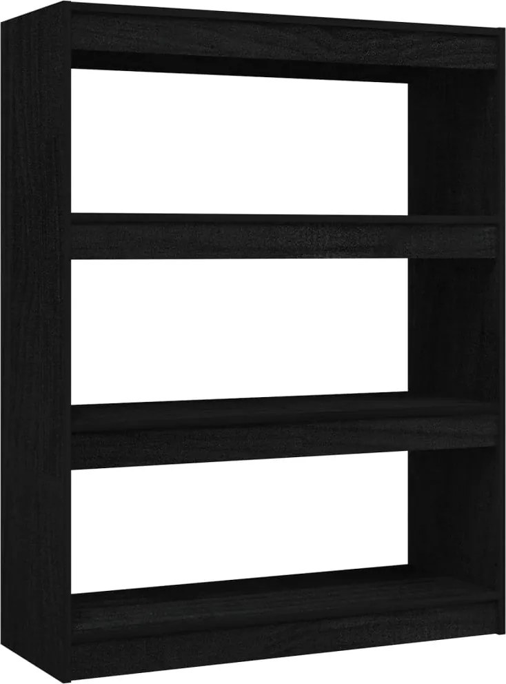 vidaXL Bibliotecă/Separator cameră, negru, 100x30x103 cm, lemn de pin