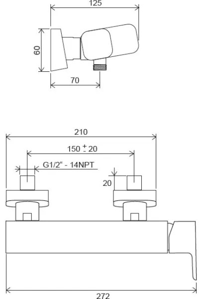 Ravak FREE X070153 - baterie de duș neagră