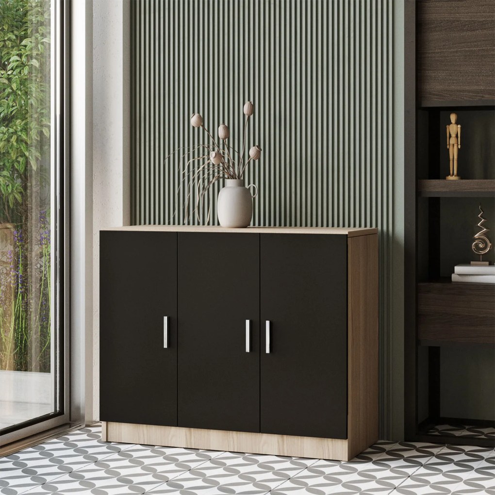 Set pentru birou Vincent 14 (stejar + negru). 1072647