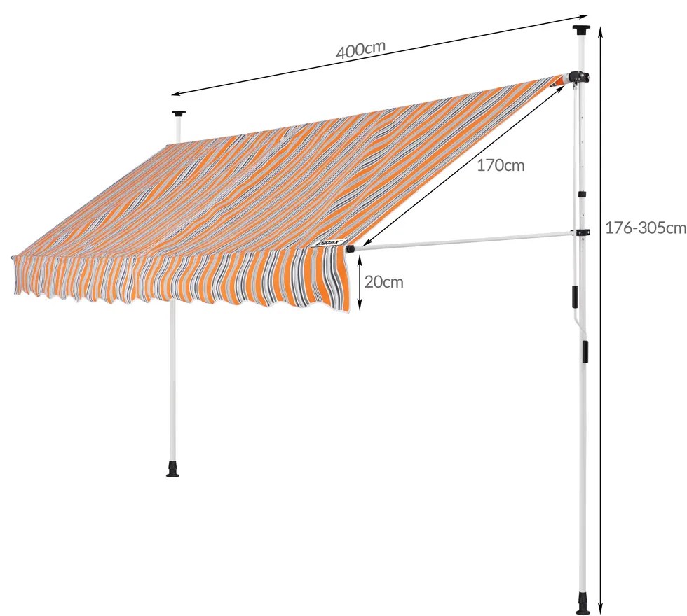 Deuba Copertina portocaliu-albastru - 400cm