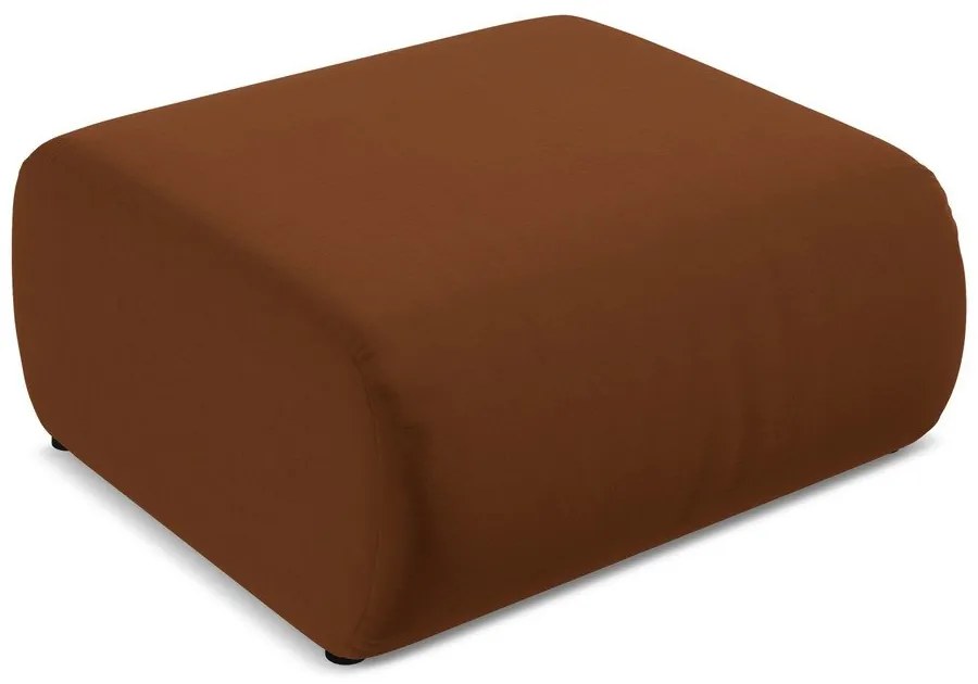 Taburet portocaliu/maro cu tapițerie din catifea Ekahi – Makamii