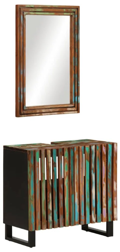 vidaXL Set mobilier de baie, 2 piese, lemn masiv de acacia