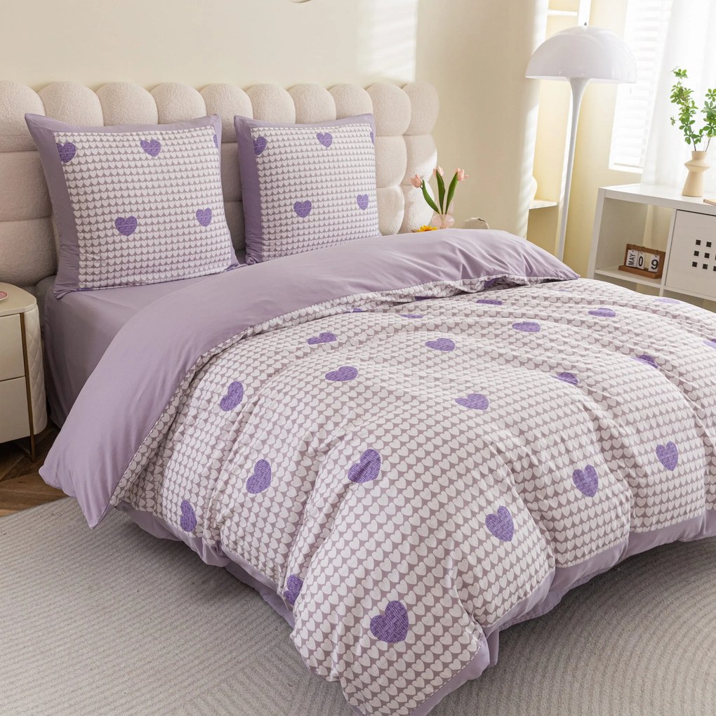 Lenjerie de pat din microfibra LILORA fiolet Dimensiune lenjerie de pat: 70 x 80 cm | 140 x 200 cm