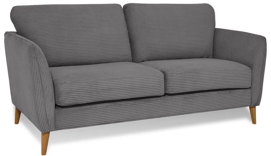 Canapea gri închis cu tapițerie din catifea reiată 170 cm Paris – Scandic