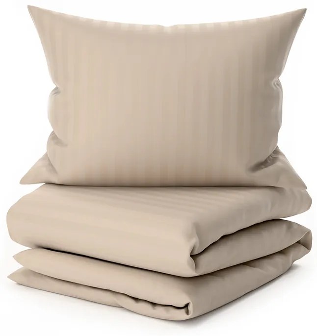 Lenjerie de pat din microfibra JASMINE PURE cappuccino - dungata 1 cm Dimensiune lenjerie de pat: 70 x 90 cm | 140 x 200 cm