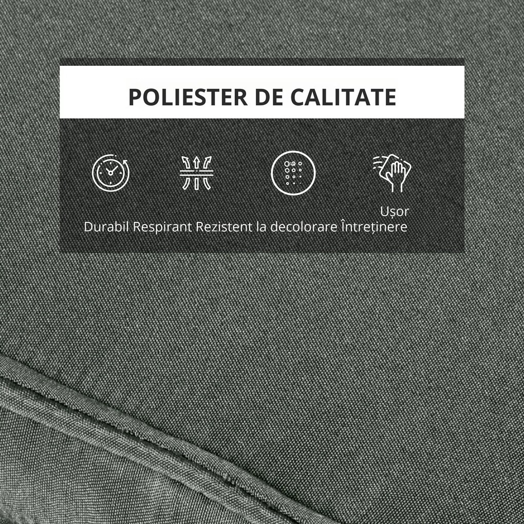 Outsunny Saltea pentru Șezlong, Design Modern, Confortabilă și Ușor de Întreținut, 198x53x5cm, Gri | Aosom Romania