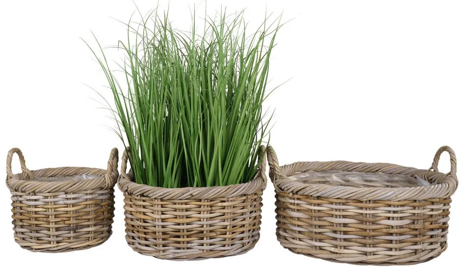 Coșuri Kuta, kubu rattan, naturale 3db