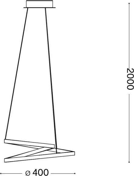 Ideal Lux - Lustra LED suspendată pe cablu OZ LED/38W/230V, Ø 40 cm, CRI 90, auriu