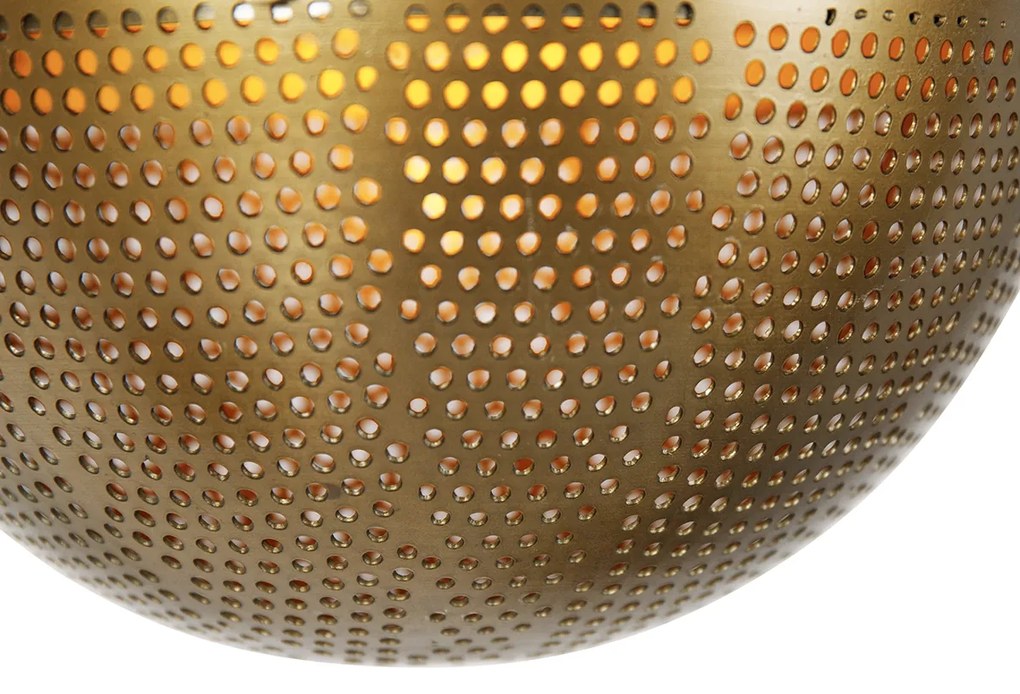 Lampă suspendată industrială bronz cu lemn 5 lumini - Haicha