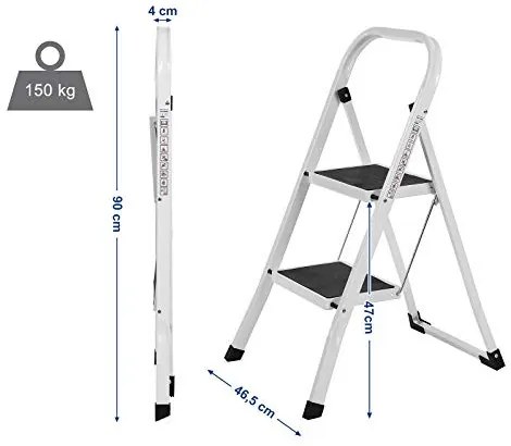 Scara, Songmics, Alb-Negru, 86.5x44.5x4.5 cm