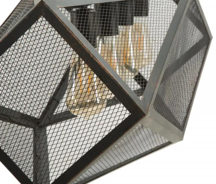 Lustra neagra/aramie din metal, Soclu E27 Max 20W, 75x27x28 cm, Cage Mauro Ferretti