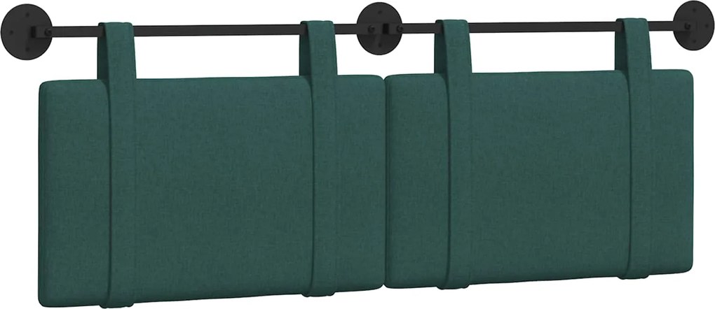vidaXL Cap de pat suspendat Verde închis 130 x 55 x 5 cm țesătură