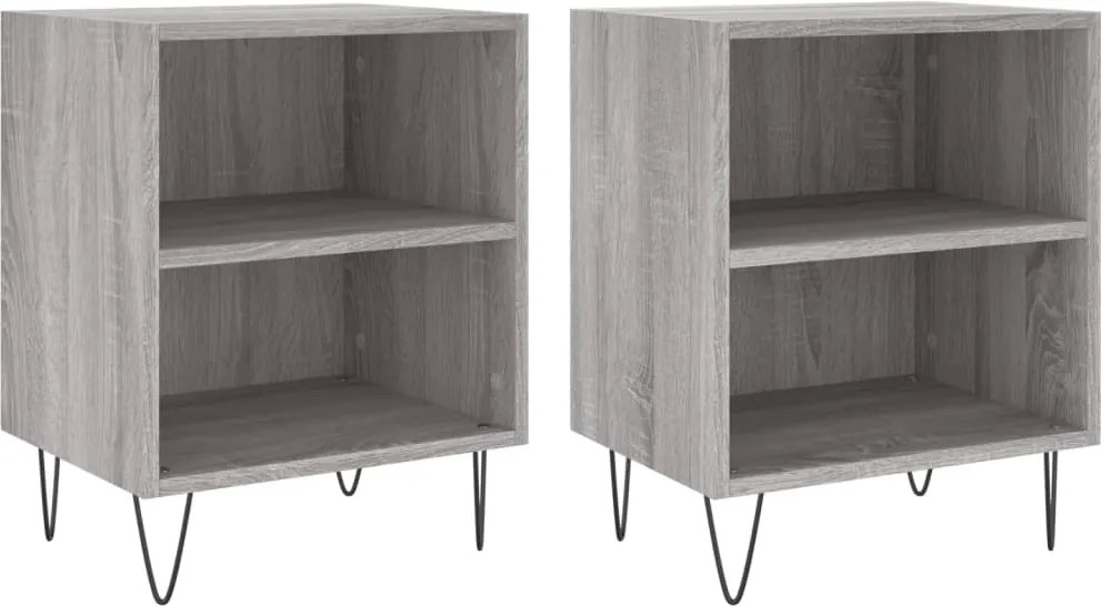 vidaXL Noptiere, 2 buc., gri sonoma, 40x30x50 cm, lemn compozit