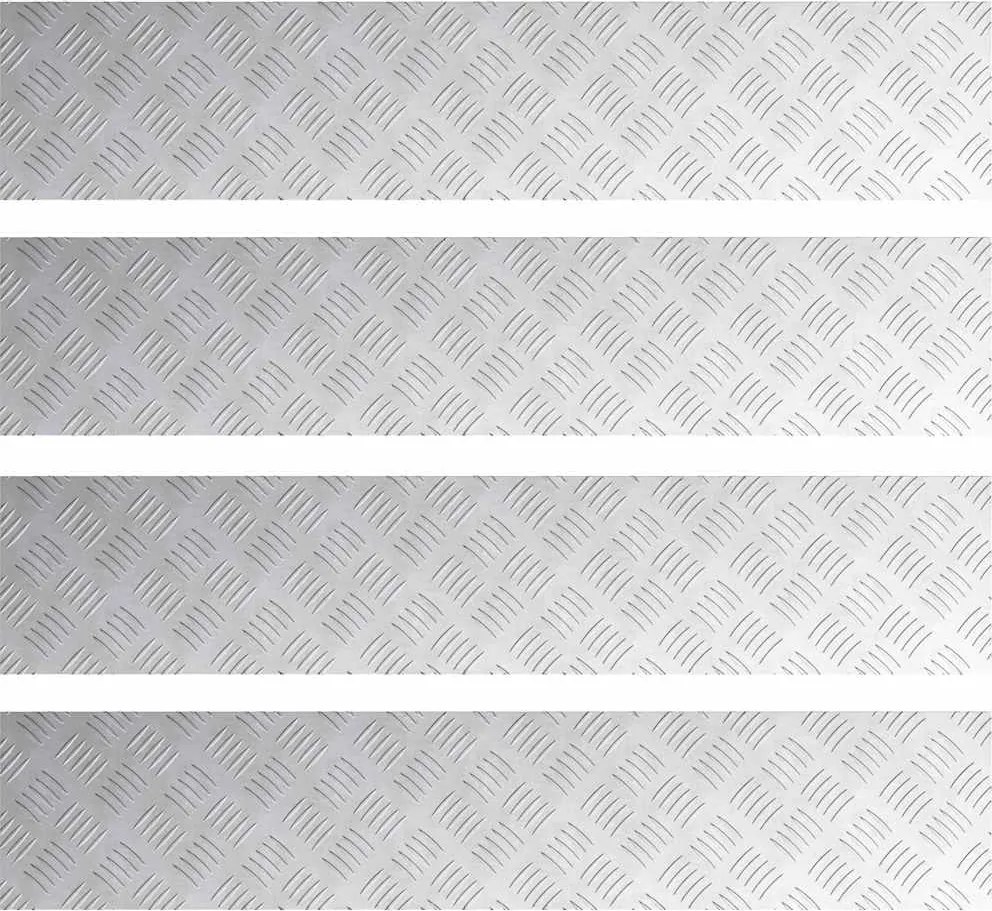 vidaXL Trepte Dreptunghiular 4 pcs Argintiu 100 x 20 cm Aluminiu