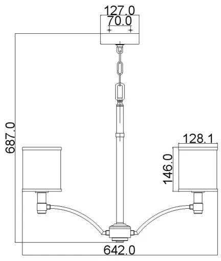 Lustră pe lanț PROSPECT Feiss FE-PROSPECT-PARK5 PARK 5xE27/60W/230V